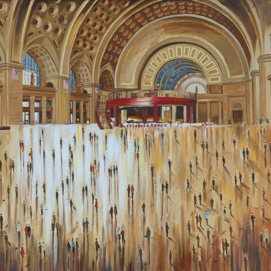 Union Station, American Dream | Original Oil and Acrylic Painting by Zachary Sasim | 30" by 40" |  Commission