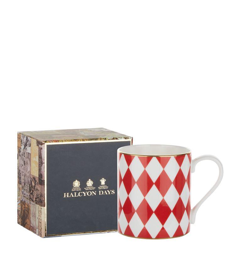 Halcyon Days Parterre Mug in Red-Bone China-Sterling-and-Burke