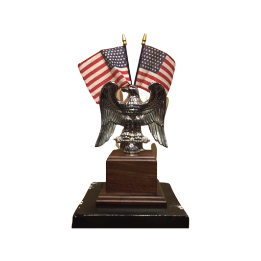 Patriotic Antique American Flag Eagle | Silver Plated Flag Topper | 7 " US Eagle | Business Gift