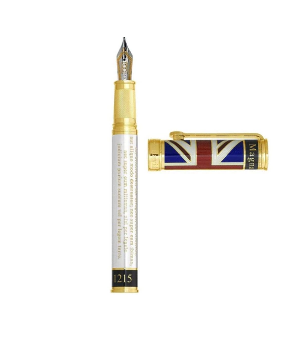 Bespoke Luxury Pens ~ Magna Carta Fountain Pen ~ Gold and White Enamel ~ Custom Writing Instruments ~ Hand Manufactured by David Oscarson
