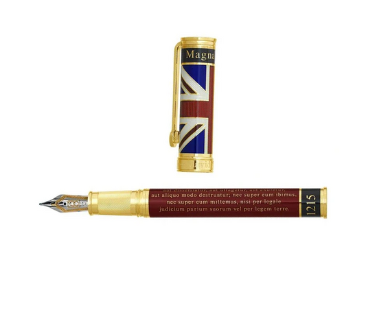 Bespoke Luxury Pens ~ Magna Carta Fountain Pen ~ Gold and Red Enamel ~ Custom Writing Instruments ~ Hand Manufactured by David Oscarson