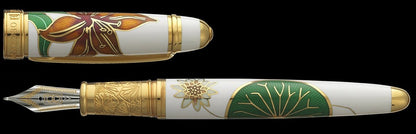 Bespoke Luxury Pens ~ White Lilies Fountain Pen ~ Custom Writing Instruments ~ Hand Manufactured by David Oscarson