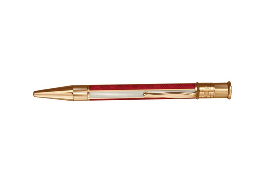 Bespoke Luxury Pens ~ Gold and Red and White Enamel Ball Point ~ Custom Writing Instruments ~ Hand Manufactured in America by David Oscarson