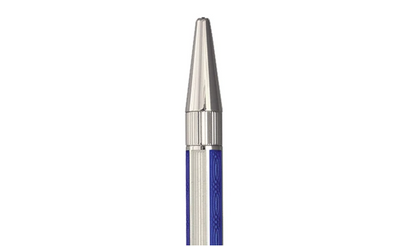 Bespoke Luxury Pens ~ Sterling Silver and Federal Blue and White Enamel Ball Point ~ Custom Writing Instruments ~ Hand Manufactured in America by David Oscarson