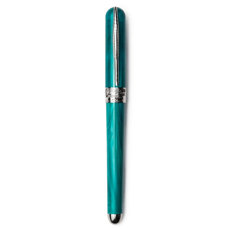 Pineider Pens | Avatar UR Roller Ball Pen | Turquoise Body with Palladium (Silver) Trim  | 5 7/8"