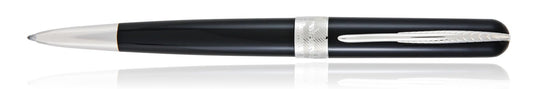 Pineider Pens | Avatar UR Ball Point Pen | Black Body with Palladium (Silver) Trim  | 5 3/8"