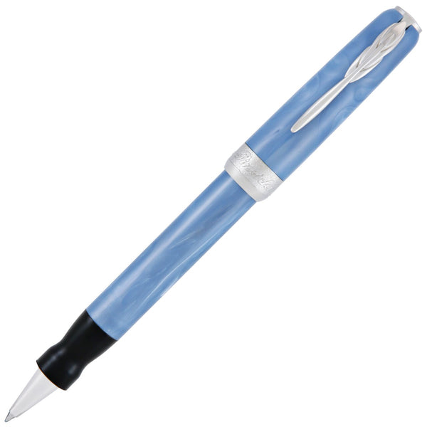Pineider Pens | Full Metal Jacket Movie Roller Ball Pen | Light Blue / Sugar Paper Pen with Palladium (Silver) Trim  | 5.5" Length