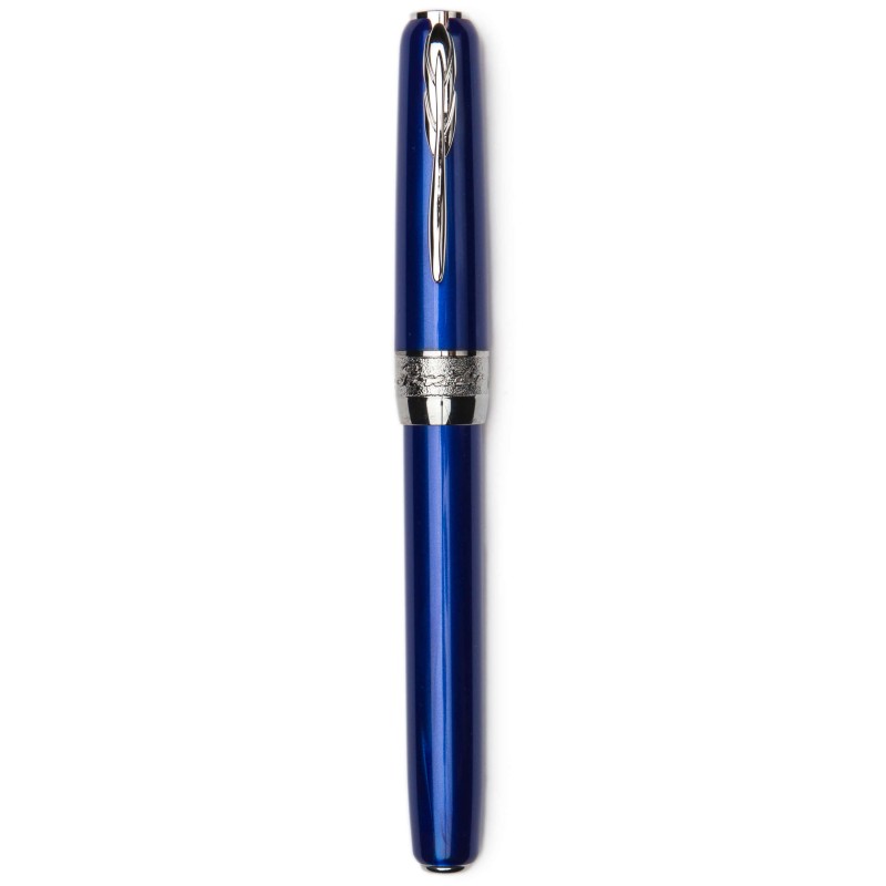 Pineider Pens | Full Metal Jacket Movie Roller Ball Pen | Republican Red Pen with Palladium (Silver) Trim  | 5.5" Length
