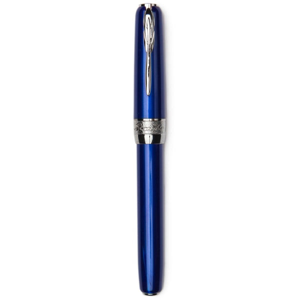Pineider Pens | Full Metal Jacket Movie Roller Ball Pen | Republican Red Pen with Palladium (Silver) Trim  | 5.5" Length