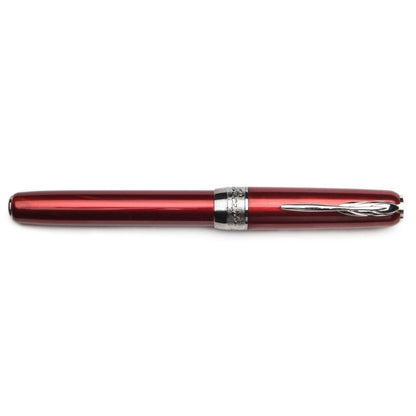 Pineider Pens | Full Metal Jacket Movie Roller Ball Pen | Red / Army Red Pen with Palladium (Silver) Trim  | 5.5" Length