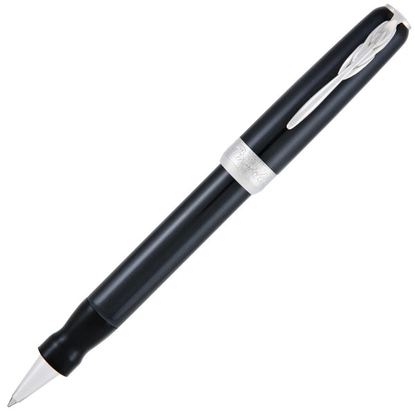 Pineider Pens | Full Metal Jacket Movie Roller Ball Pen | Royal Blue / Lightning Blue Pen with Palladium (Silver) Trim  | 5.5" Length