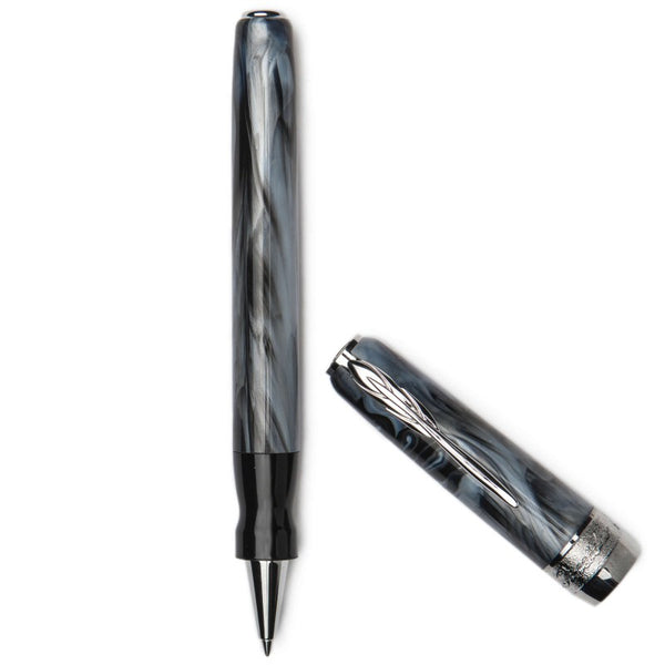 Pineider Pens | Full Metal Jacket Movie Roller Ball Pen | Royal Blue / Lightning Blue Pen with Palladium (Silver) Trim  | 5.5" Length