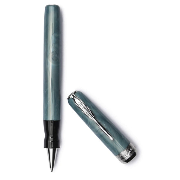 Pineider Pens | Full Metal Jacket Movie Roller Ball Pen | Republican Red Pen with Palladium (Silver) Trim  | 5.5" Length