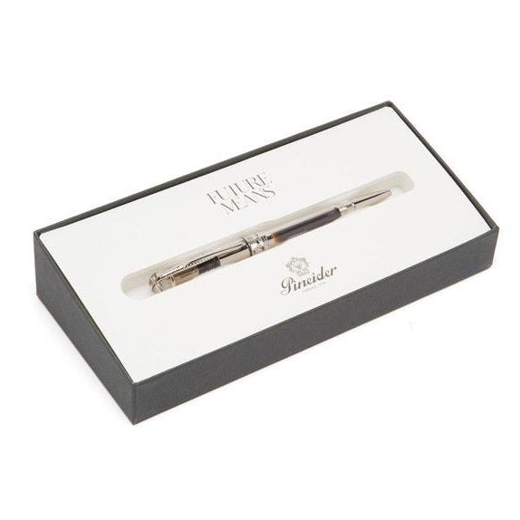 Pineider Pens | Avatar UR Ball Point Pen | Black Pearl (Dark Grey) Pen with Palladium (Silver) Trim  | 5 3/8"