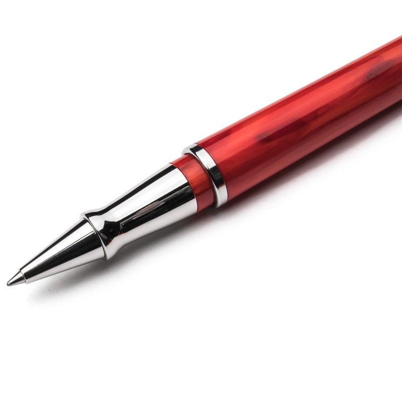 Pineider Pens | Avatar UR Roller Ball Pen | Real Red Pen with Palladium (Silver) Trim  | 5 7/8"
