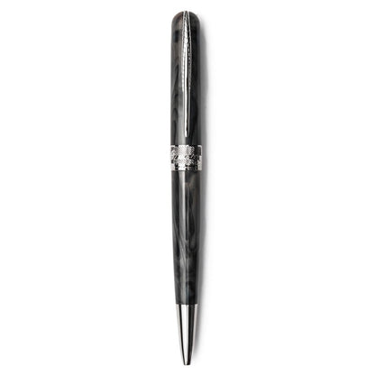 Pineider Pens | Avatar UR Ball Point Pen | Black Pearl (Dark Grey) Pen with Palladium (Silver) Trim  | 5 3/8"