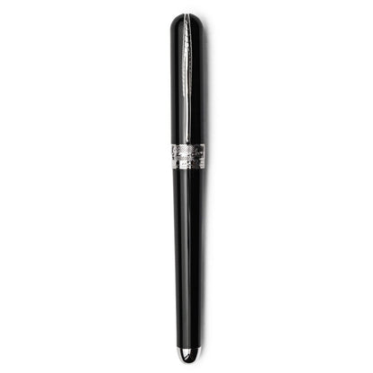 Pineider Pens | Avatar UR Roller Ball Pen | Black Body with Palladium (Silver) Trim  | 5 7/8"