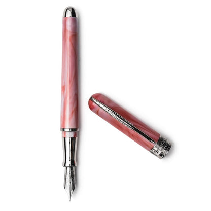 Pineider Pens | Avatar UR Fountain Pen | Pretty Pink Body with Palladium (Silver) Trim and a Steel Nib | 5 7/8" Length Capped