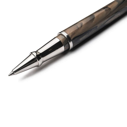 Pineider Pens | Avatar UR Roller Ball Pen | Mother of Pearl (dark tan) Pen with Palladium (Silver) Trim  | 5 7/8"