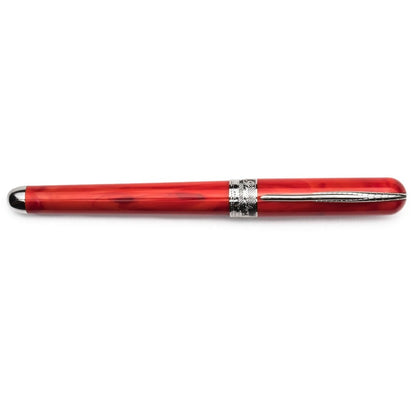 Pineider Pens | Avatar UR Roller Ball Pen | Red Pearl Pen with Palladium (Silver) Trim  | 5 7/8"