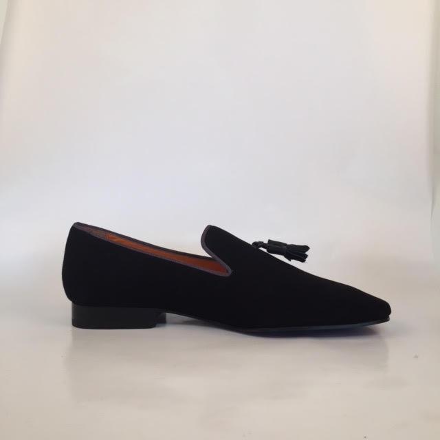 Custom Prince Albert Tassel Slipper Shoes | Velvet with Ribbon Trim | Highest Quality | Sterling and Burke | Purple-Bespoke Shoes-Sterling-and-Burke