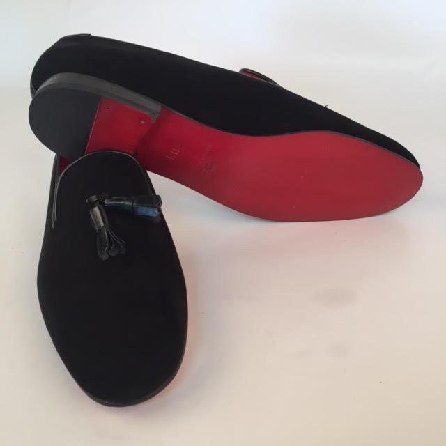 Custom Prince Albert Tassel Slipper Shoes | Velvet with Leather Trim | Highest Quality | Sterling and Burke | Red-Bespoke Shoes-Sterling-and-Burke