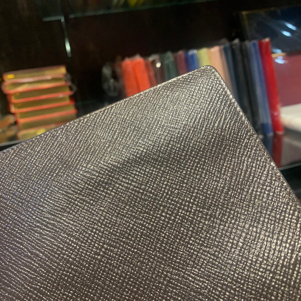 Refillable Notebook | 8 by 6 inch | Crossgrain Leather | Silk Lining | Made in England