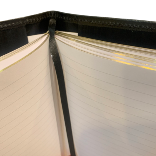 Refillable Notebook | 8 by 6 inch | Crossgrain Leather | Silk Lining | Made in England