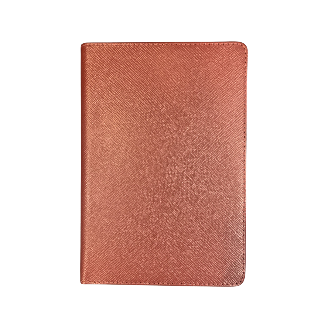 Refillable Notebook | 8 by 6 inch | Crossgrain Leather | Silk Lining | Made in England