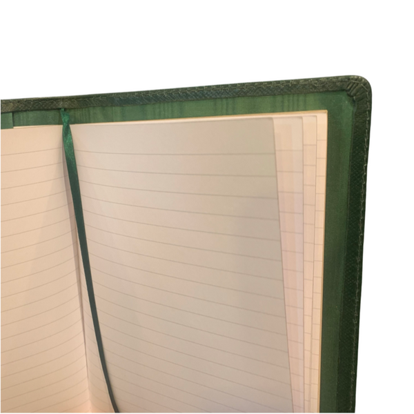 Refillable Notebook | 8 by 6 inch | Crossgrain Leather | Silk Lining | Made in England