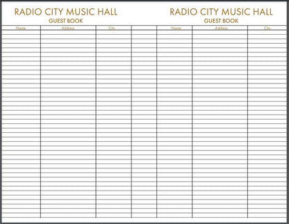 PROOF | Bespoke Guest Book | Extra Large Format | Custom Interior | Radio City Music Hall | Burgundy Leather