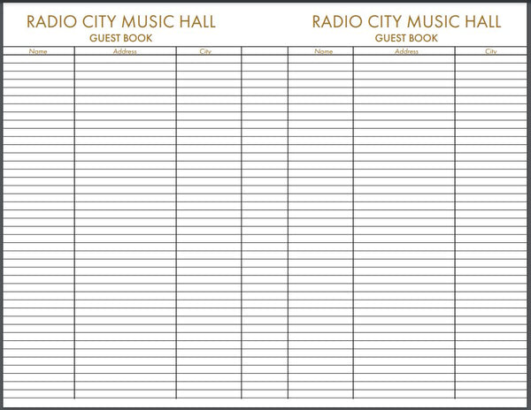 PROOF | Bespoke Guest Book | Extra Large Format | Custom Interior | Radio City Music Hall | Burgundy Leather
