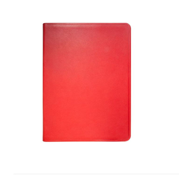 Journal Book | Hand Made in USA | 9.25 by 7 Inches | Soft Cover with Soft Goat Leather | Gilt Edges | Scarlet Red