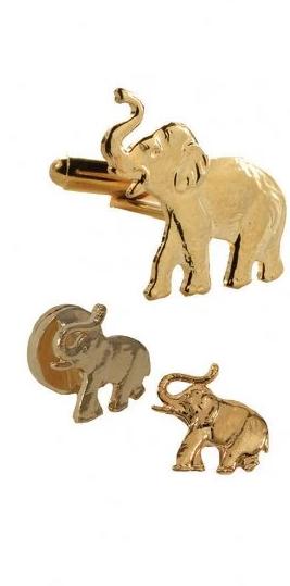 Republican | GOP Elephant Cuff Link and Stud Set | Sterling and Burke DC | Made in USA