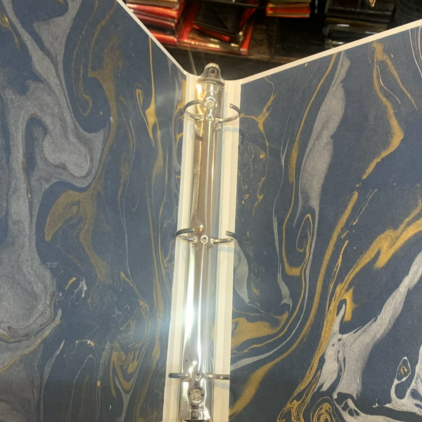 Bespoke Stationery | Kevin Cirilli | Ring Binder with Marble End Paper & Archival Presentation Box