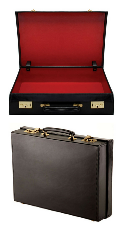 Bahrain | Attache Case | Bond Style 4 Inch Lid-Over-Body Case | Bespoke | Hand Stitched | English Leather