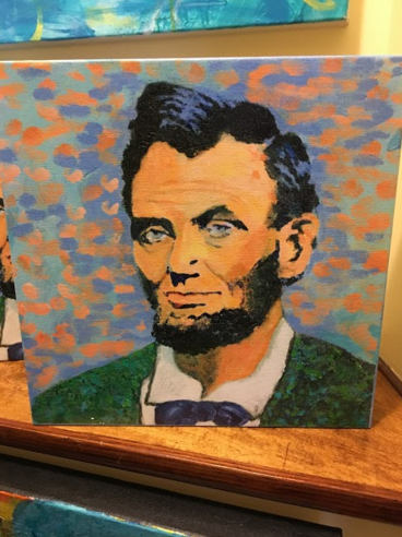 Art | Abraham Lincoln 16th | Giclee by Sue Israel | 11" x 11"-Giclee Print-Sterling-and-Burke