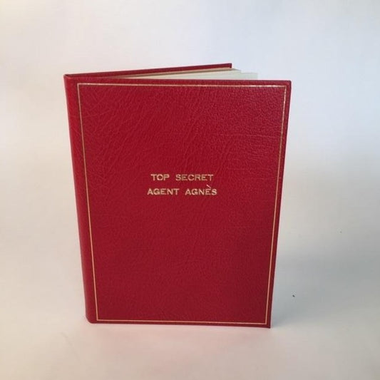 Leather Secret Agent Note Book | Top Secret 8 by 6 inches | Blank Pages | Made in England | Charing Cross-Titled Notebooks-Sterling-and-Burke