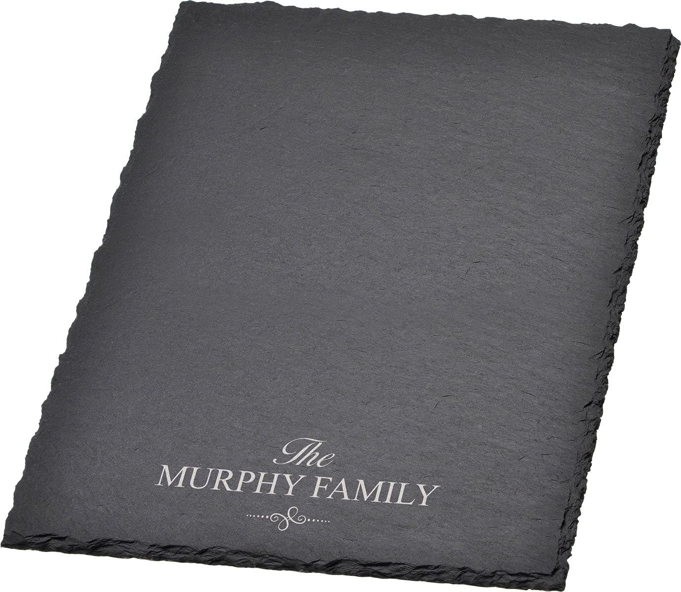 Natural Slate Tray, Slate Cutting Board, Slate Base | Engraved, Etched, Sand Blasting Logo and Message | 10 by 12 Inches