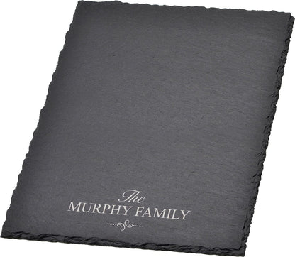 Natural Slate Tray, Slate Cutting Board, Slate Base | Engraved, Etched, Sand Blasting Logo and Message | 10 by 12 Inches