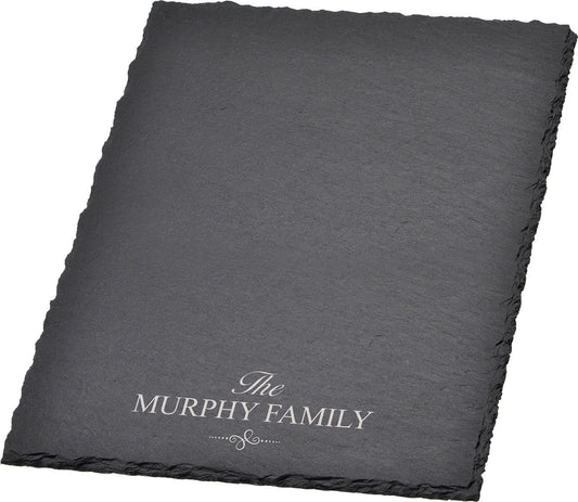Natural Slate Tray, Slate Cutting Board, Slate Base | Engraved, Etched, Sand Blasting Logo and Message | 7.75 by 11.5 Inches