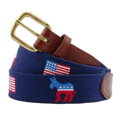 Needlepoint Collection| Democrat Needlepoint Belt | Patriotic and Political | Democratic Donkey Belt | Smathers and Branson-Belt-Sterling-and-Burke