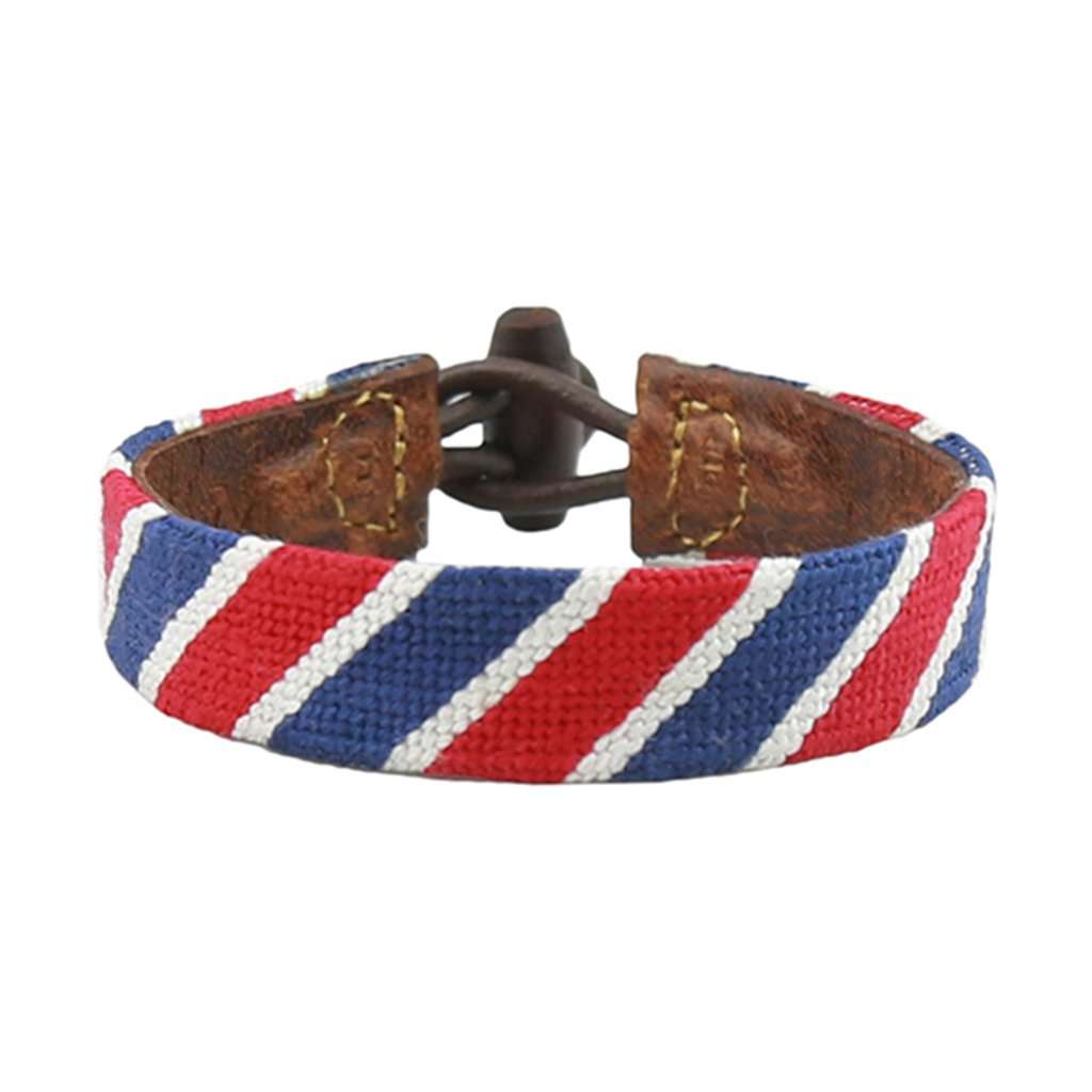 Needlepoint Collection | Red, White, Blue Patriotic Design Needlepoint Bracelet | Smathers and Branson