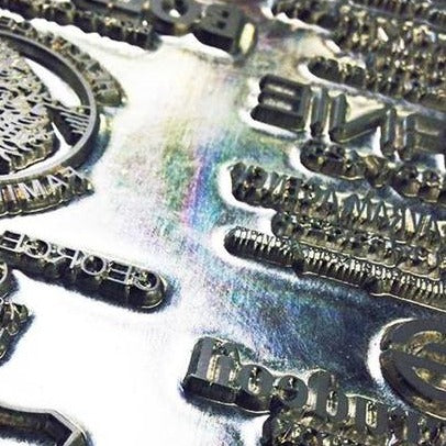 "" Production of Magnesium Die $100 | Two Lines of Text | Stamping on Leather-Sterling-and-Burke