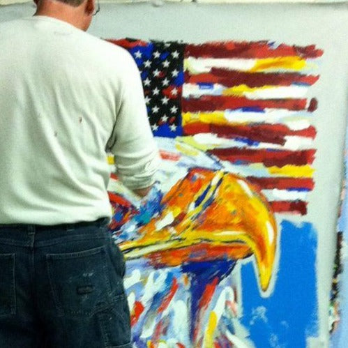 Stango Gallery: McQueen | Patriotic Steve McQueen an American Eagle and US Flag | Pop Art | Gallery at Studio Burke, Washington, DC