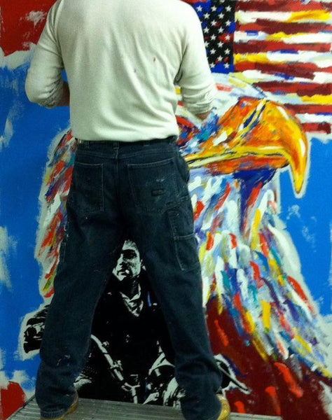 Stango Gallery: McQueen | Patriotic Steve McQueen an American Eagle and US Flag | Pop Art | Gallery at Studio Burke, Washington, DC