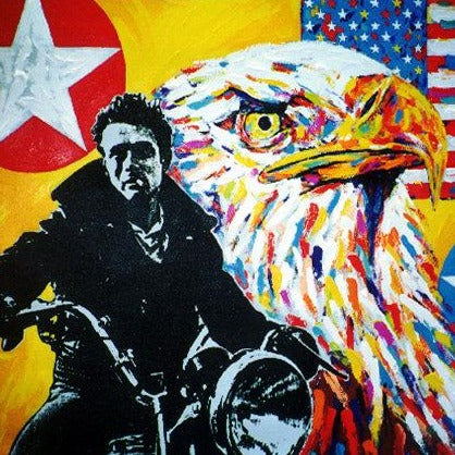 Stango Gallery: McQueen | Patriotic Steve McQueen an American Eagle and US Flag | Pop Art | Gallery at Studio Burke, Washington, DC