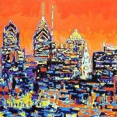 Stango Gallery: Morning in The City | Orange Morning Sun Skyline - New York City | Gallery at Studio Burke, Washington, DC