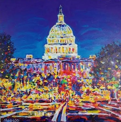 John Stango | Capitol Building Painting | Washington, DC's Capitol | Capitol Building at Night | Commissions Avail | Large Abstract | Gallery at Studio Burke Ltd - Washington, DC