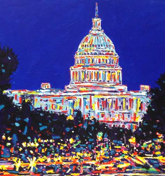 Stango Gallery: Capital City | Night Sky in Washington, Our Capitol Building | Gallery at Studio Burke, Washington, DC
